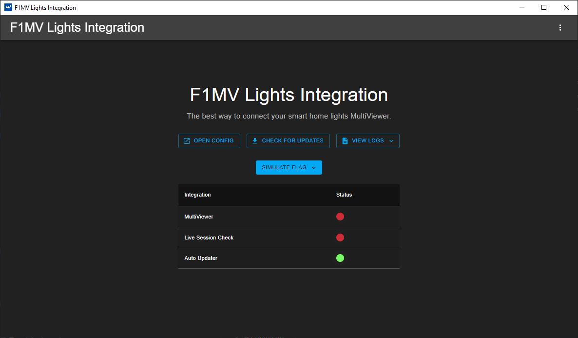 F1MV-Lights-Integration start screen